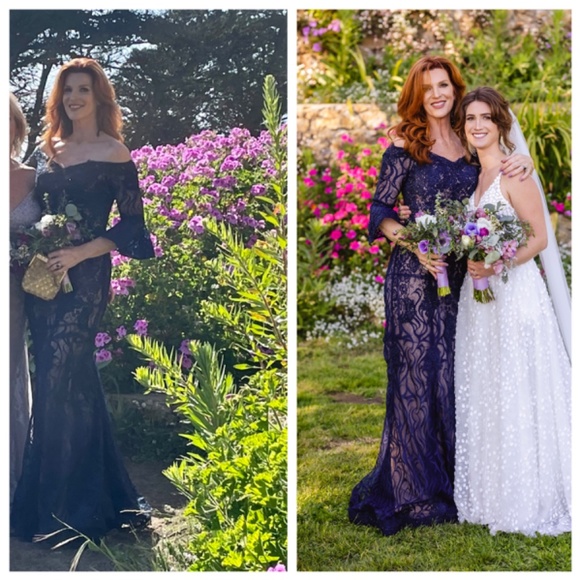 NWT Jovani Navy Nude Beaded Gown size 12 - Picture 6 of 6